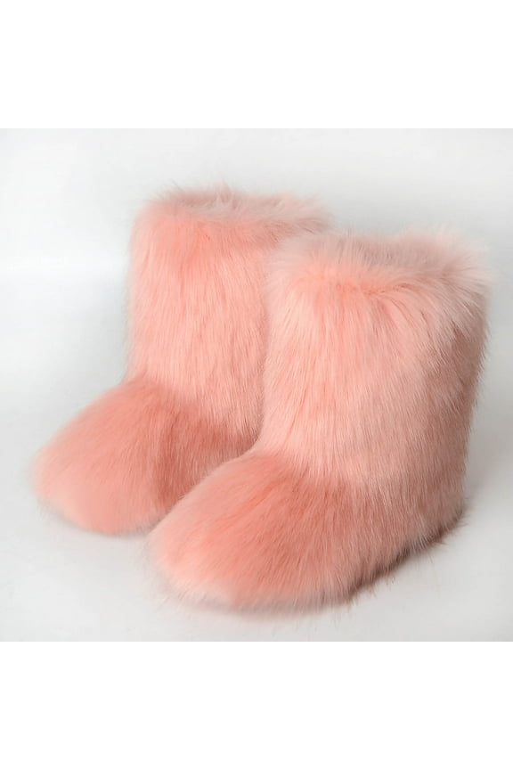 Fall Women's Fashion Color Imitation Animal Boots Plus Cashmere Boots Snow Boots