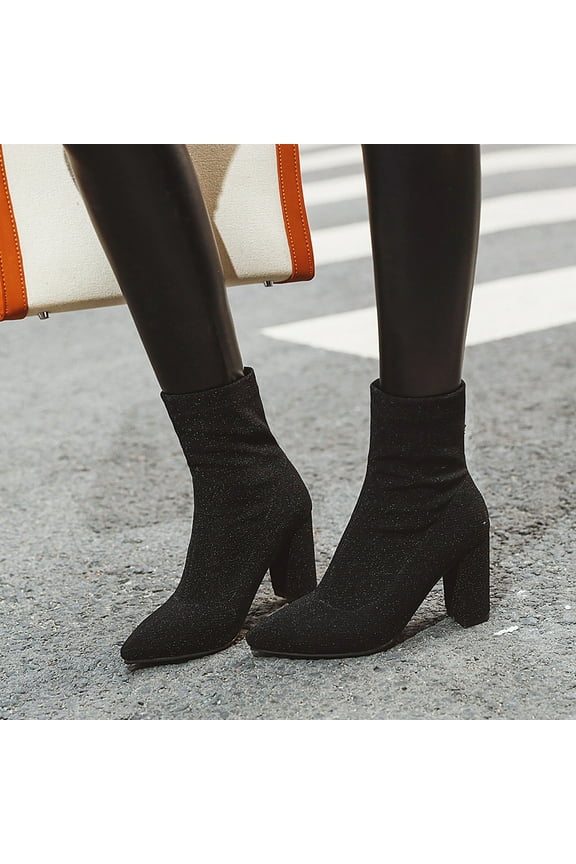 Fall Women's Fashion Leopard Print Pullover Boots Socks Boots Ankle Boots