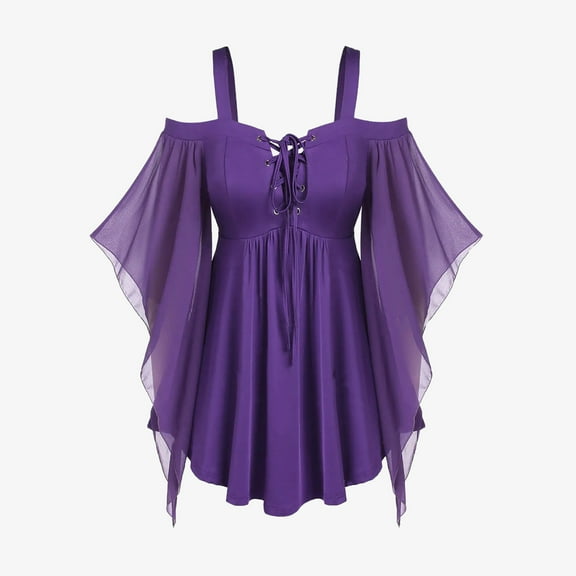 Tejiojio Fall Womens Gothic Tees V-neck Short Sleeve Irregular Mesh Bandage Tank Tops Vest