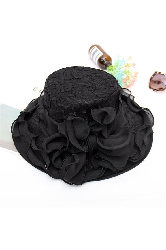 Fall Womens Ladies Church Wide Brim Tea Party Wedding Hat Fancy Derby Fascinator Cap