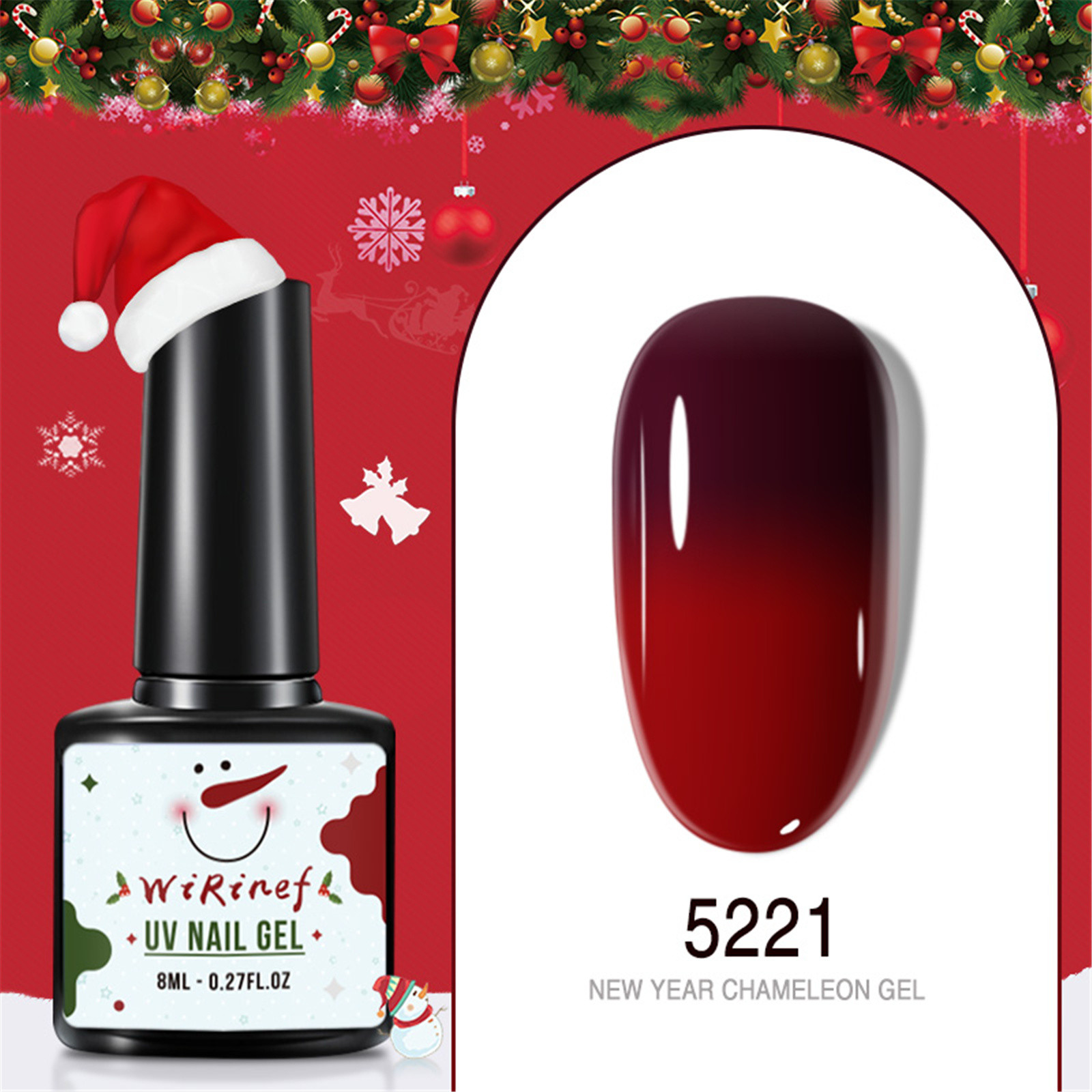 Tejiojio HoliDay Home Trends Christmas Manicure Nail Polish Glue Winter Snowman Color Changing Phototherapy Glue 8ML - image 1 of 3