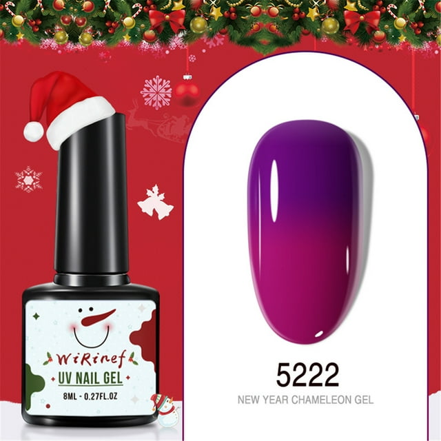 Tejiojio HoliDay Home Trends Christmas Manicure Nail Polish Glue Winter Snowman Color Changing Phototherapy Glue 8ML