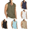 thumbnail image 1 of Tejiojio Independence Day Men Casual Fashion Solid V-neck Sports Sleeveless Tops, 1 of 1