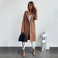 thumbnail image 1 of Tejiojio Jackets Fashion Women's Pocket Solid Button Lapel Cardigan Long Sleeve Coat, 1 of 7