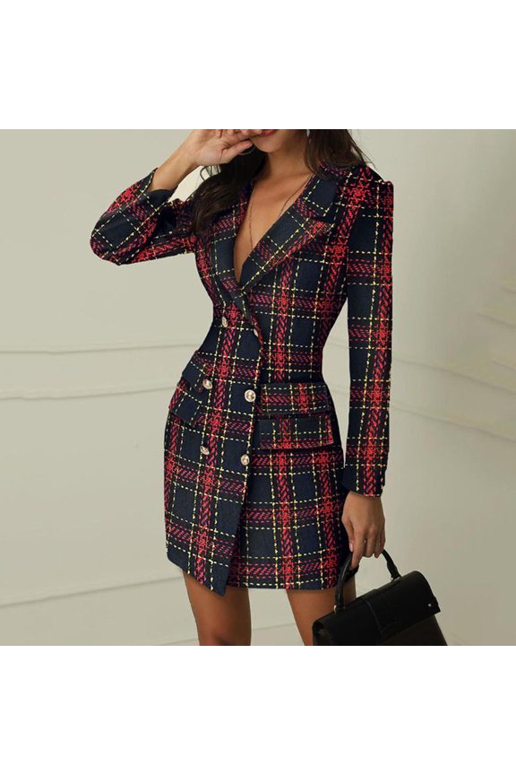 Jackets Women Womens Double Breasted Button Front Style Long Dress