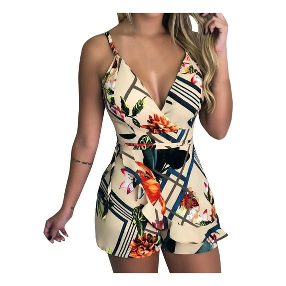 Tejiojio Juneteen Shorts Clearance Baggy Women Sleeveless Sequins Trendy Trade Original Printed Slim Jumpsuit