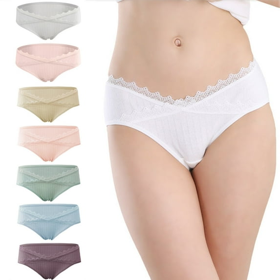 Tejiojio Maternity/Labor/Nursing Clothing Clearance Ladies Comfortable Prenatal Solid Color Large Size Abdominal Maternity Panties Low Waiste Underpants