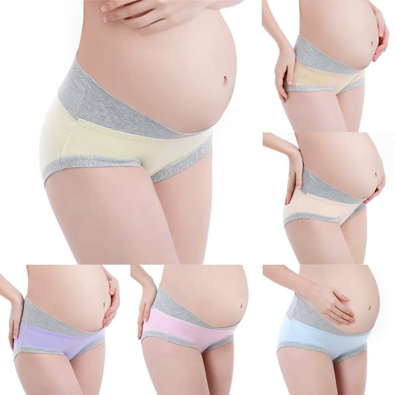 Tejiojio Maternity/Labor/Nursing Clothing Maternity Knickers Low Waist V Shaped Cotton Pregnancy Postpartum Panties