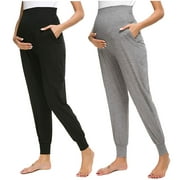 Tejiojio Maternity/Labor/Nursing Clothing Clearance Maternity Women's Solid Color Casual Pants Stretchy Comfortable Lounge Pants