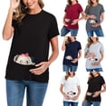 thumbnail image 1 of Tejiojio Maternity/Labor/Nursing Clothing Clearance Pregnant Womans Solid Color Print Short Sleeve Woman Casual Clothe Top, 1 of 7