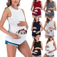 thumbnail image 1 of Tejiojio Maternity/Labor/Nursing Clothing Pregnant Womans Solid Color Print Sleeveless Woman Casual Vest Clothe Top, 1 of 8
