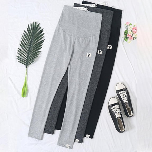 Tejiojio Maternity/Labor/Nursing Clothing Pregnant Womans Solid Long Pants Cat Sign Loose Adjustable Pants Leggings