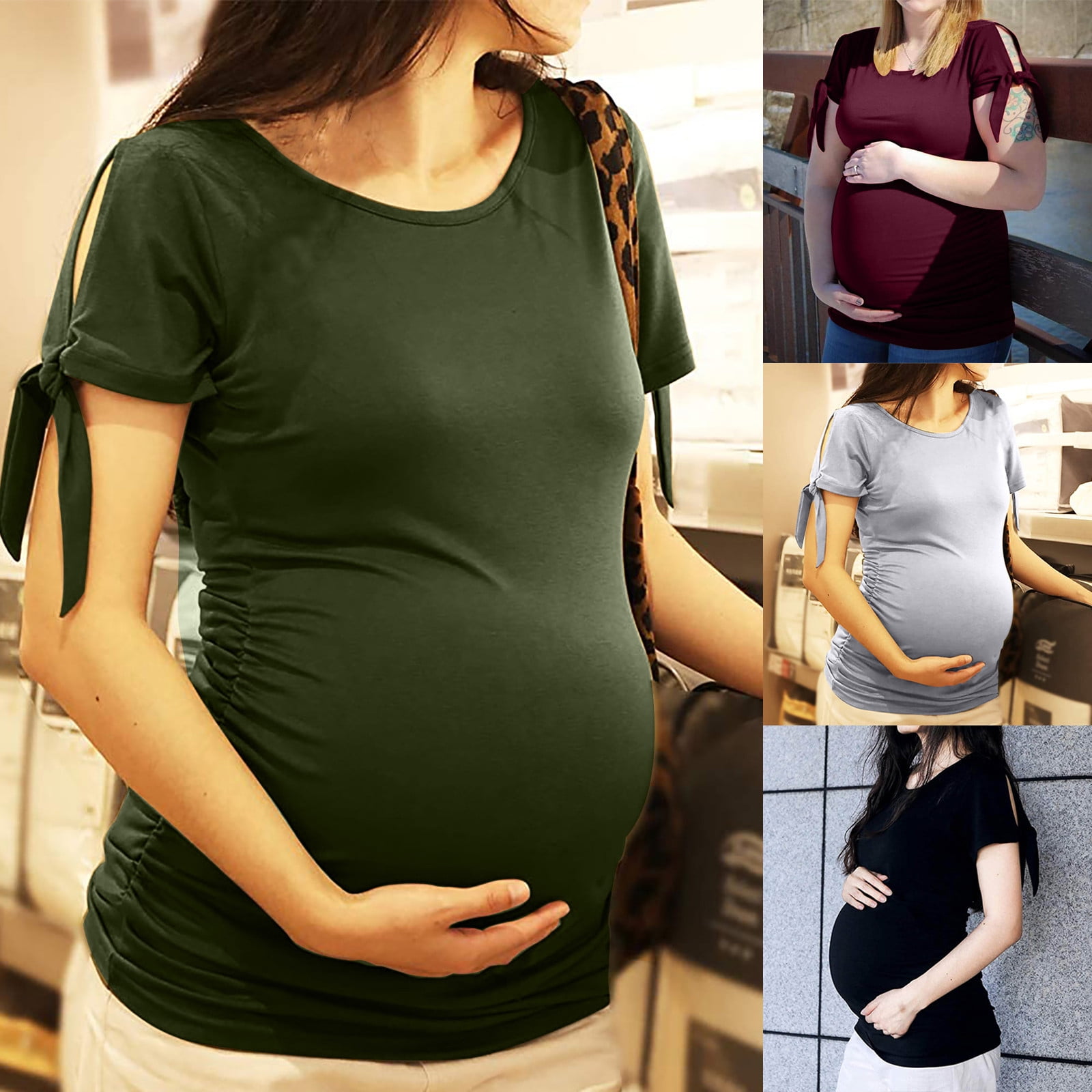 Yokgo Maternity Tank Top Ruched Side Nursing Shirts Baby - Temu
