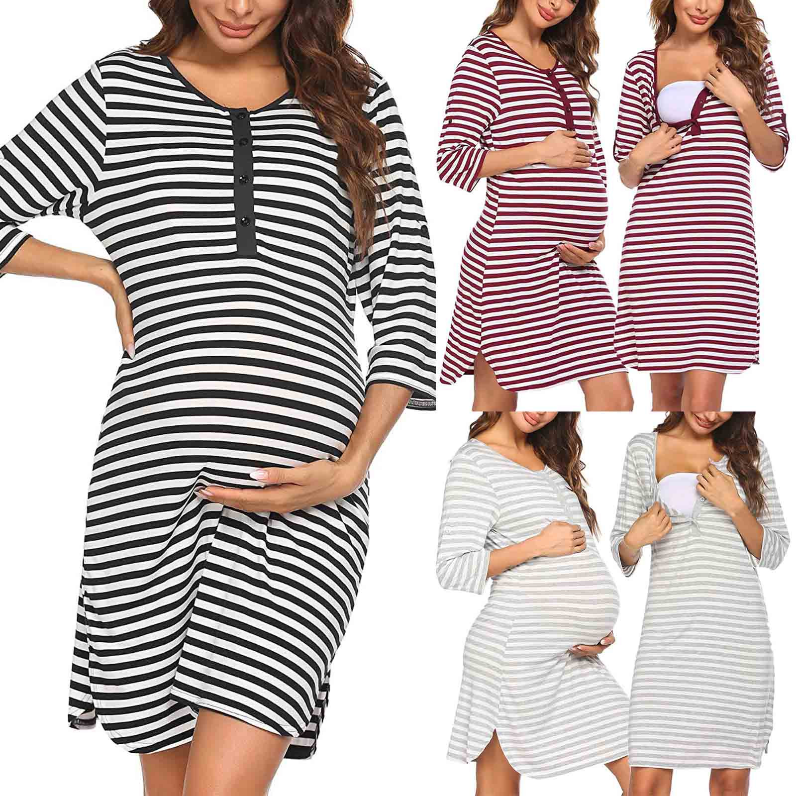 Tejiojio Maternity/Labor/Nursing Clothing Clearance Woman Stripe Short