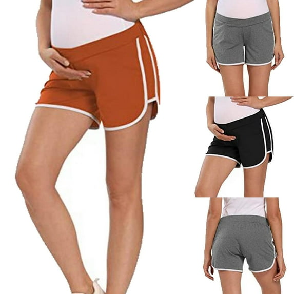 Tejiojio Maternity/Labor/Nursing Clothing Clearance Women Maternity Casual Comfortable Low-waist Contrast Color Pregnant Shorts
