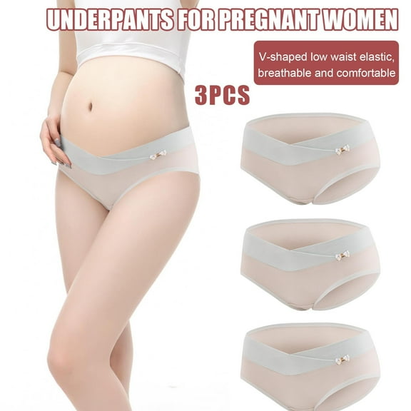 Tejiojio Maternity,Labor,Nursing Clothing Women's Low Waist Non-marking Pure Color Maternity Underwear