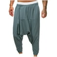 thumbnail image 1 of Tejiojio Men's and Big Men's Flat Front Comfort Waist Flex Pants New Men's Solid Color Casual Pants Casual Loose Straddle Pants Amall Foot Pants Full Length Pants, 1 of 8