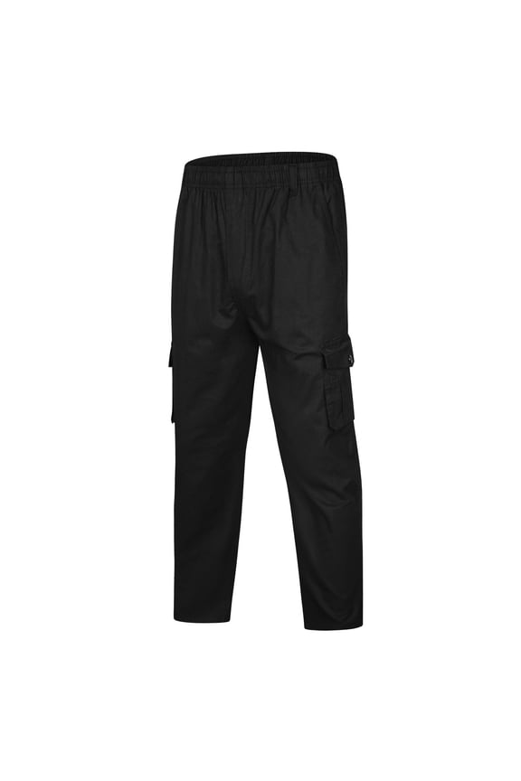 Men's and Big Men's Relaxed Fit Men's Cotton And Linen Elastic Waist Blended Breathable Comfortable Soft Beach Casual Trousers Full Length Pants