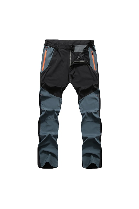 Men's and Big Men's Relaxed Fit Men's Fashion Casual Outdoor Color Contrast Charging Trousers Fast Drying Breathable Moisture Wicking Wear-resistant Nylon Waterproof Elast Trousers Pants