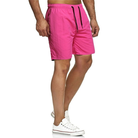 Tejiojio Men's Classic-Fit Cargo Shorts Fashion Man Solid Elastic Waist Mid Waist Loose Pockets Bandage Short Pants