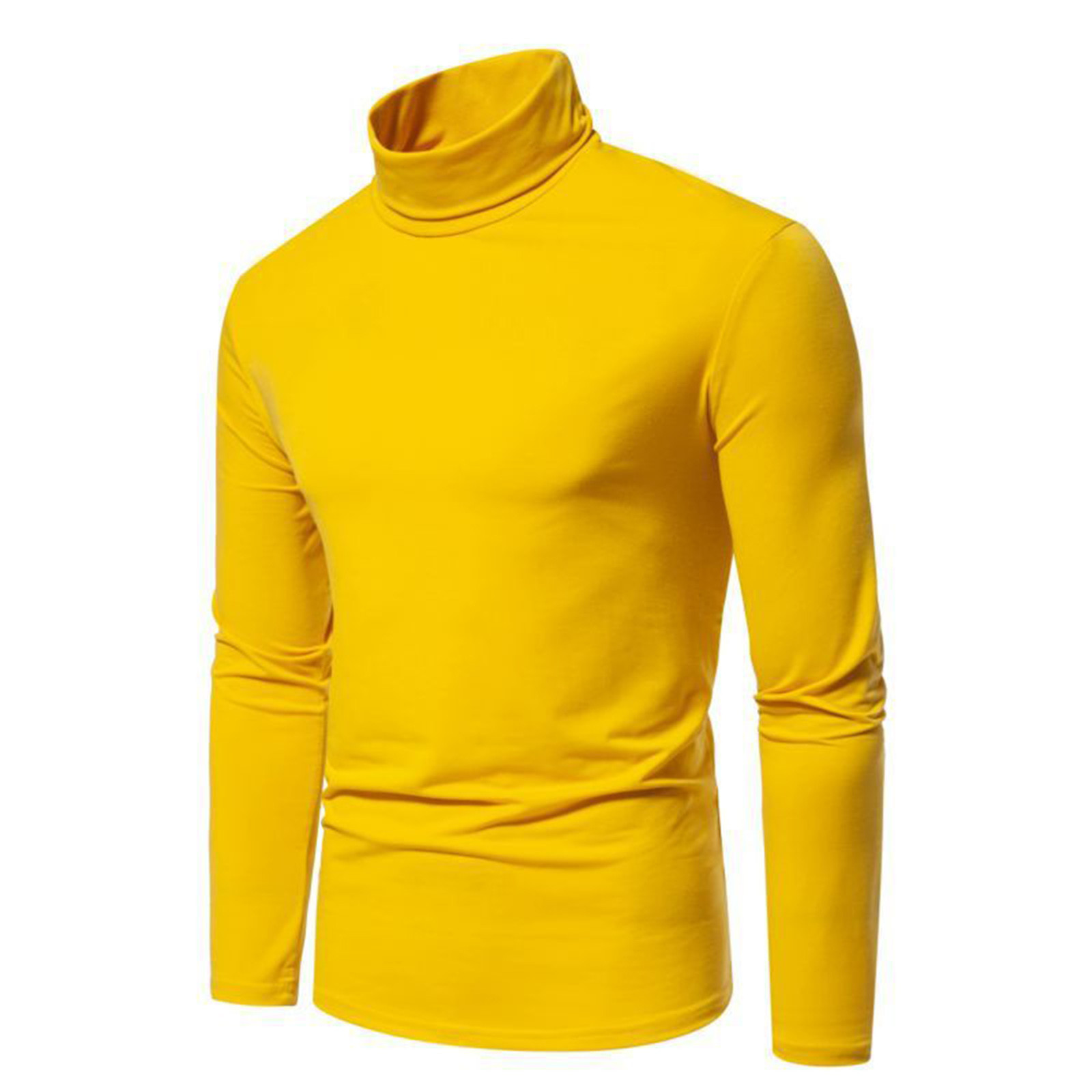 Tejiojio Men s And Big Men s Classic Tops Men Solid Turtleneck Casual
