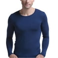 thumbnail image 1 of Tejiojio Men's and Big Men's Classic Tops Clearance Slim Thin Thermal Underwear Men's Round Neck Autumn Clothes Breathable Basic Bottoming Shirt, 1 of 2