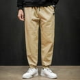 thumbnail image 1 of Tejiojio Men's and Big Men's Flat Front Comfort Waist Flex Pants Men Solid Color Casual Pants Drawstring Mouth Hiking Work Pants Outdoor Clothing, 1 of 8