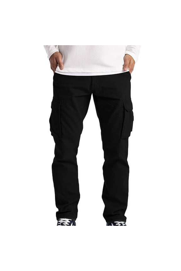 Men's and Big Men's Relaxed Fit Men's Cargo Trousers Work Wear Combat Safety Cargo 6 Pocket Full Pants