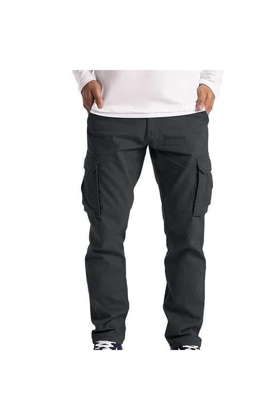 Men's and Big Men's Relaxed Fit Men's Cargo Trousers Work Wear Combat Safety Cargo 6 Pocket Full Pants