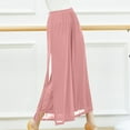 thumbnail image 1 of Tejiojio Pants for Women Flowy Dressy Solid Color Breathable Casual Elastic High Waist Wide Leg Pants with Pocket, 1 of 6