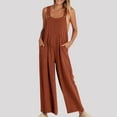 thumbnail image 1 of Tejiojio Pants for Women High Waisted,Womens Fashion Summer Solid Camis Pocket Sleeveless Suspender Jumpsuit, 1 of 7