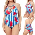 thumbnail image 1 of Tejiojio Plus Size Swimming Suits for Women Clearances Ladies' Fruit Print Swimwear Fashion Sexy Bikini Set One-piece Suit, 1 of 9