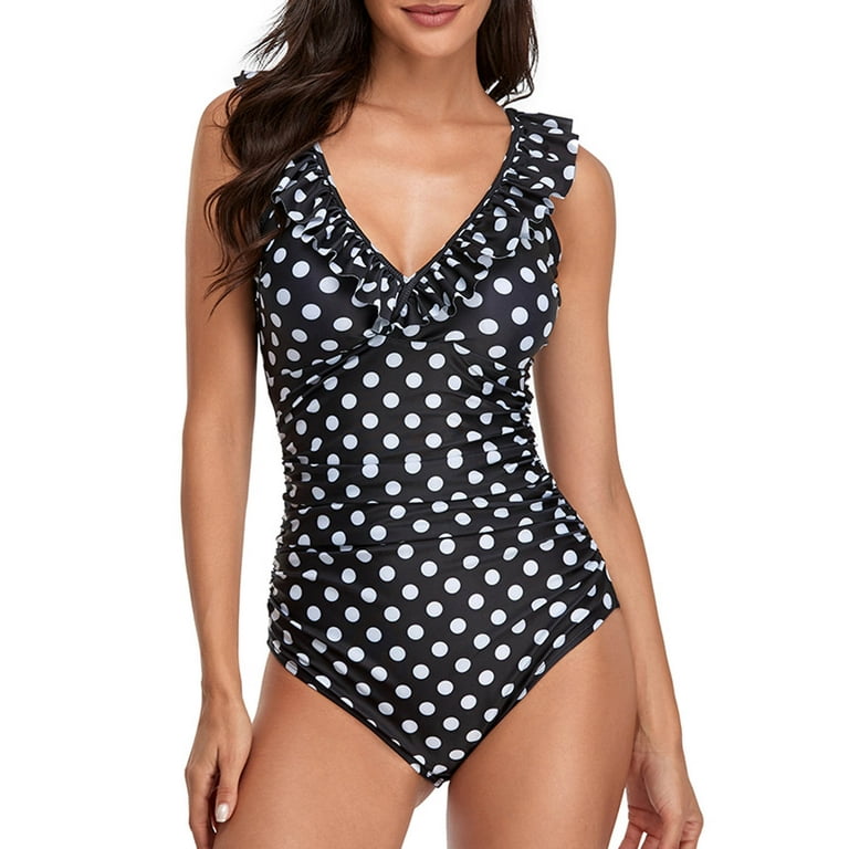 Tejiojio Plus Size Swimming Suits for Women Clearances Ladies' One-Piece  Priniting Bikini Push-Up Pad Swimwear Swimsuit One Shoulder Beachwear 