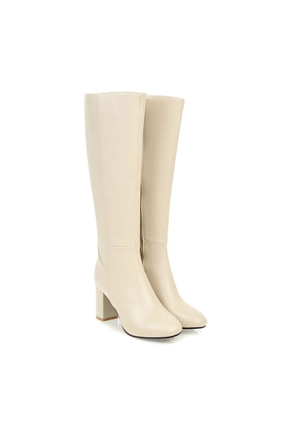 Retro Boots For Women,Vintage Cowboy Riding Boots Warm Knee High Heeled Middle Tube Boots Shoes