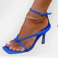 thumbnail image 1 of Tejiojio Sandals Clearance,European And American Square Toe High Heel Flip Flops, 1 of 5