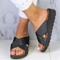 thumbnail image 1 of Tejiojio Sandals Women Comfortable Womens Fashion Wedges Shoes Open Toe Thick Bottom Roman Slippers Beach Sandals, 1 of 5
