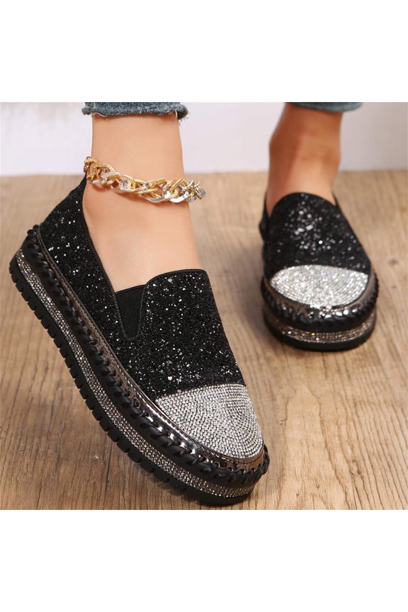 Shoes for Womens, Fashion Fall Rhinestone Flat Sole Single Shoes Womens's One-footed Shoes