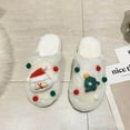 thumbnail image 1 of Tejiojio Soft Warm House Shoes Christmas Santa Claus Women's Fuzzy Slippers Plush Sandals Cozy Furry Slides, 1 of 4