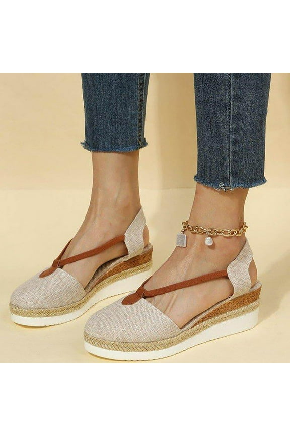 Summer Ladies Shoes Platform Wedge Heel Closed Toe Sandals Casual Women's Sandals Sneakers