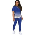 thumbnail image 1 of Tejiojio Summer Dresses for Women Clearance Women Plus Size GradientG Two-piece Suit Short Sleeve Casual Sport T-Shirt Pants, 1 of 9