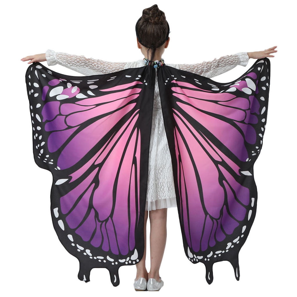 Tejiojio Summer Saving Labor Day Children's Butterfly Shawl Lady Cape — free download