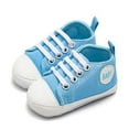 thumbnail image 1 of Tejiojio Summer Saving Labor Day Newborn Infant Baby Boys Girls Sandals Solid Canvas Anti-slip Soft Shoes, 1 of 4