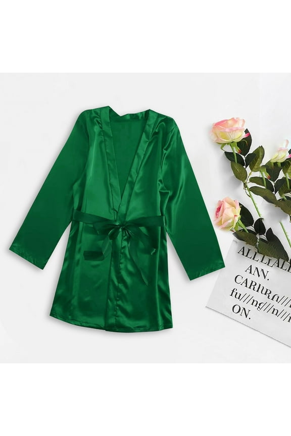 Summer Saving Labor Day Satin Silk Pajamas Women Nightdress Robes Underwear Sleepwear Sexy