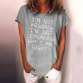 thumbnail image 1 of Tejiojio Tops for Women, Summer Women's Casual T-Shirt Funny Letter Printed Short Sleeve O-Neck Tees Top, 1 of 4
