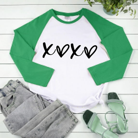Tejiojio Valentines Day Sweatshirt Women Love Heart Shirts Valentine Pullover Long Sleeve Tops Stitching Round Collar Long Sleeve Top