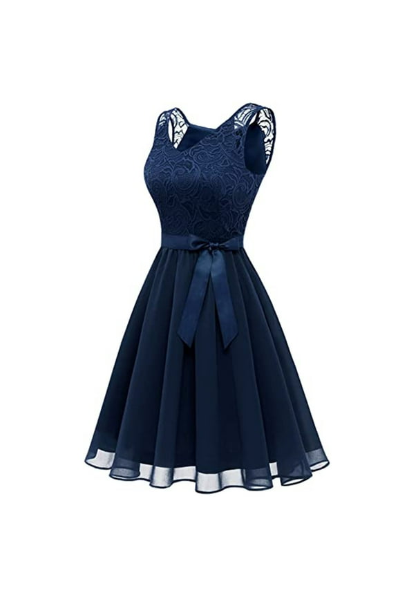 Women's Day Lace Sleeveless Cocktail Prom Ballgown Vintage Dress