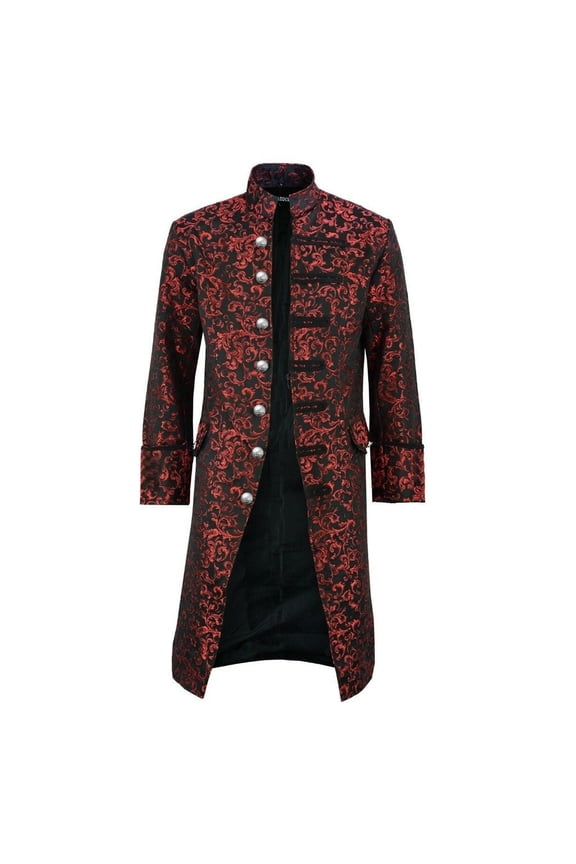 Winter Clearance Men Button Fashion Steampunk Vintage Tailcoat Jacket Gothic Frock Uniform Coat
