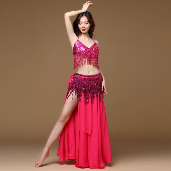 Tejiojio Winter Scarf Clearance Women Belly Dance Costume Belt Skirt Hip Wrap Outfit Sequins Tassels Bead Scarf