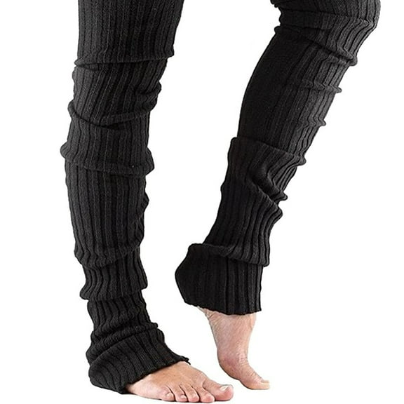 Tejiojio Winter Socks Clearance Leg Warmer Women Thigh High Tie Cable Knit Crochet Long Boot Socks Yoga Leg