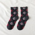 thumbnail image 1 of Tejiojio Winter Socks Women Fashion Retro Academic Style Flower Lovely Cotton Middle Tube Socks, 1 of 2